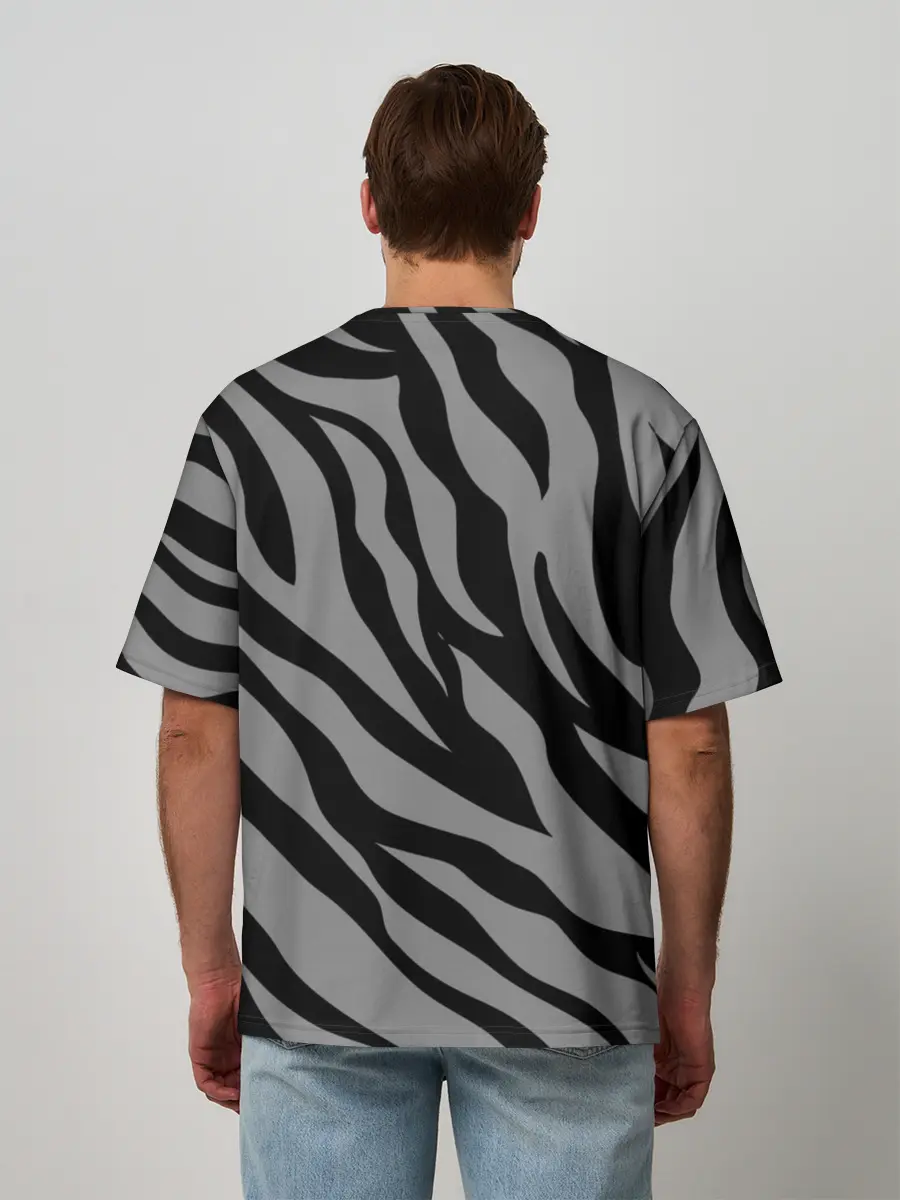 Мужская футболка оверсайз / Камуфляж Зебра