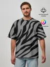 Мужская футболка оверсайз / Камуфляж Зебра