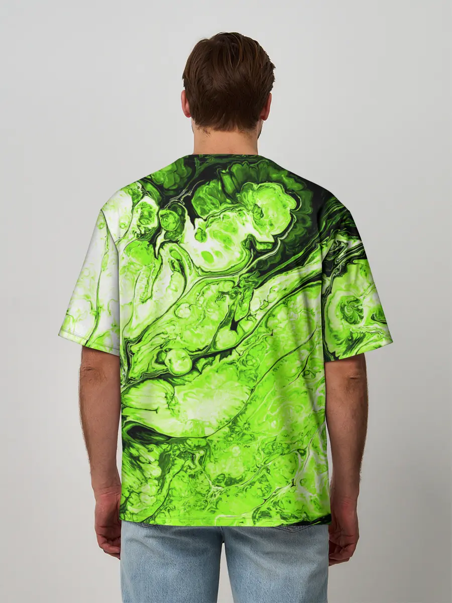 Мужская футболка оверсайз / Токсичные краски