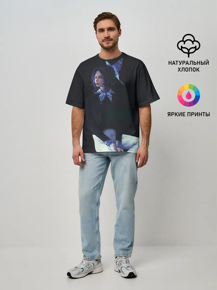 Мужская футболка оверсайз / КЛИНОК РАССЕКАЮЩИЙ ДЕМОНОВ