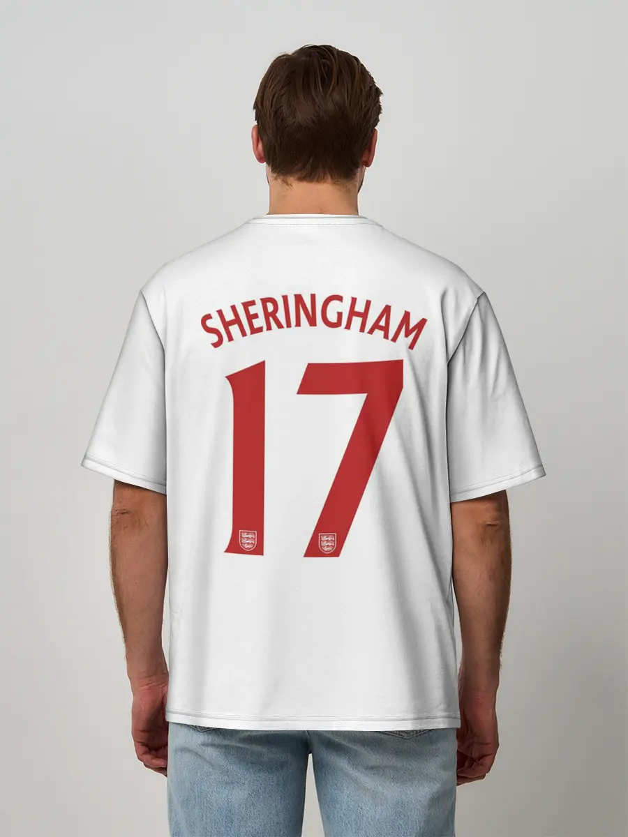 Мужская футболка оверсайз / Тедди Шерингем Англия Ретро