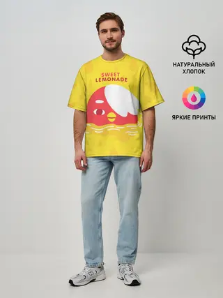 Мужская футболка оверсайз / Sweet lemonade