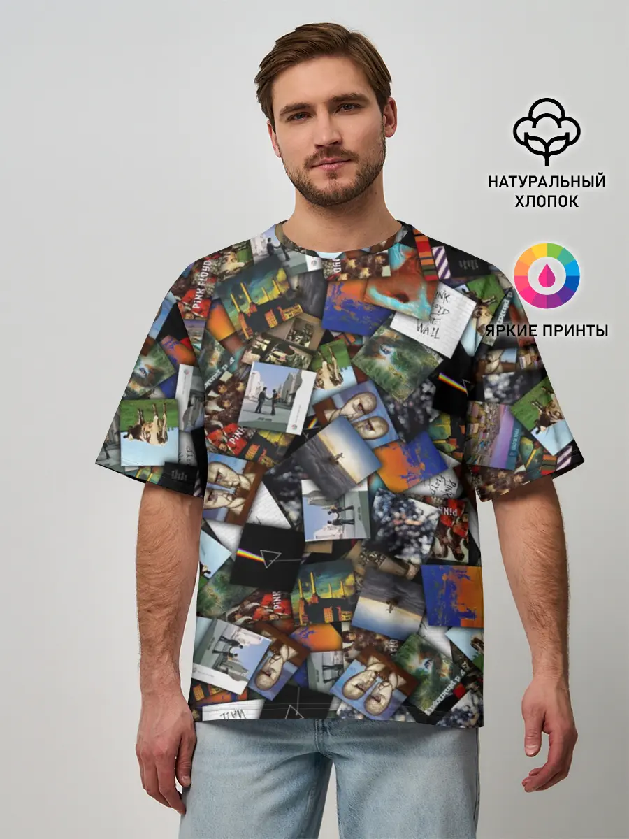 Мужская футболка оверсайз / Pink Floyd. Дискография