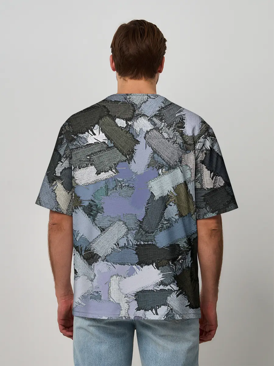 Мужская футболка оверсайз / Patchwork