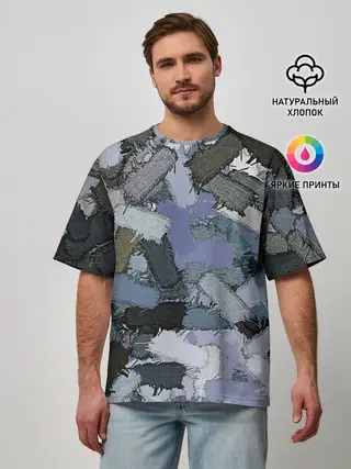 Мужская футболка оверсайз / Patchwork