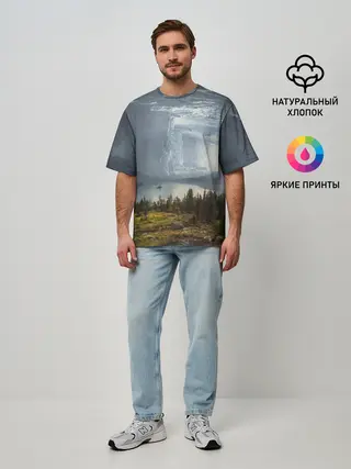 Мужская футболка оверсайз / Фантастический пейзаж