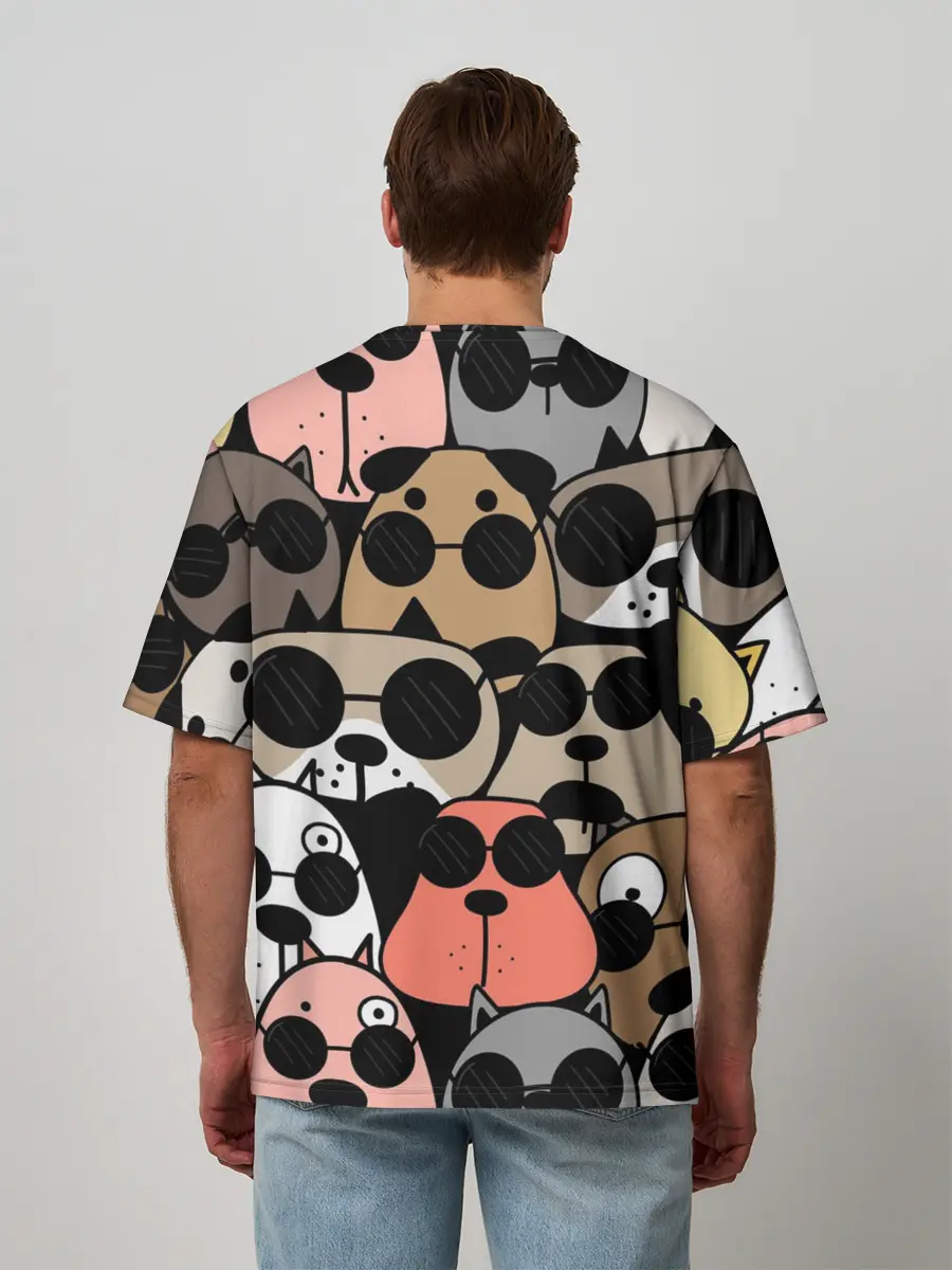 Мужская футболка оверсайз / Серьезные псы