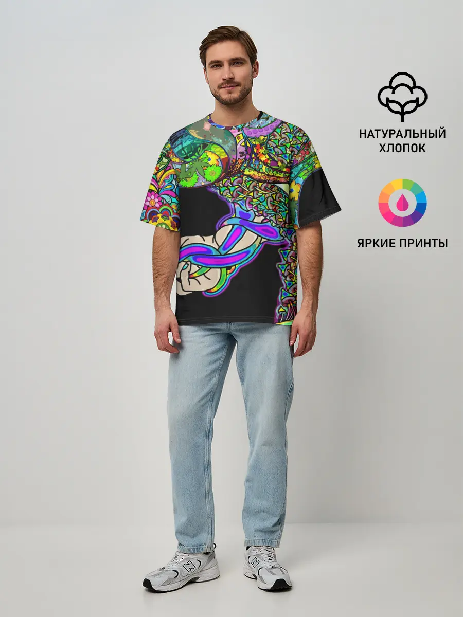 Мужская футболка оверсайз / ПСИХОДЕЛИКА NEW