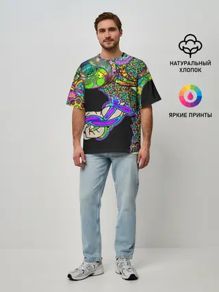 Мужская футболка оверсайз / ПСИХОДЕЛИКА NEW