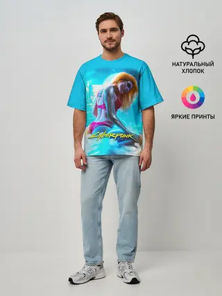 Мужская футболка оверсайз / CYBERPUNK 2077