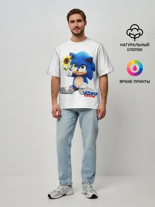 Мужская футболка оверсайз / SONIC