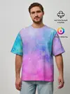 Мужская футболка оверсайз / Акварельные пятна