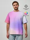 Мужская футболка оверсайз / светлый градиент розовый мода