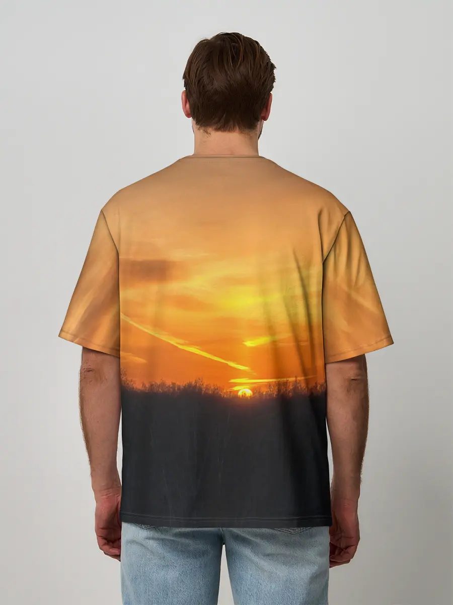 Мужская футболка оверсайз / Закат