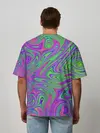 Мужская футболка оверсайз / Неоновый абстрактный узор