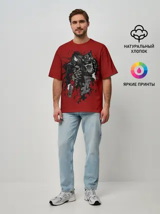 Мужская футболка оверсайз / Алукард пес