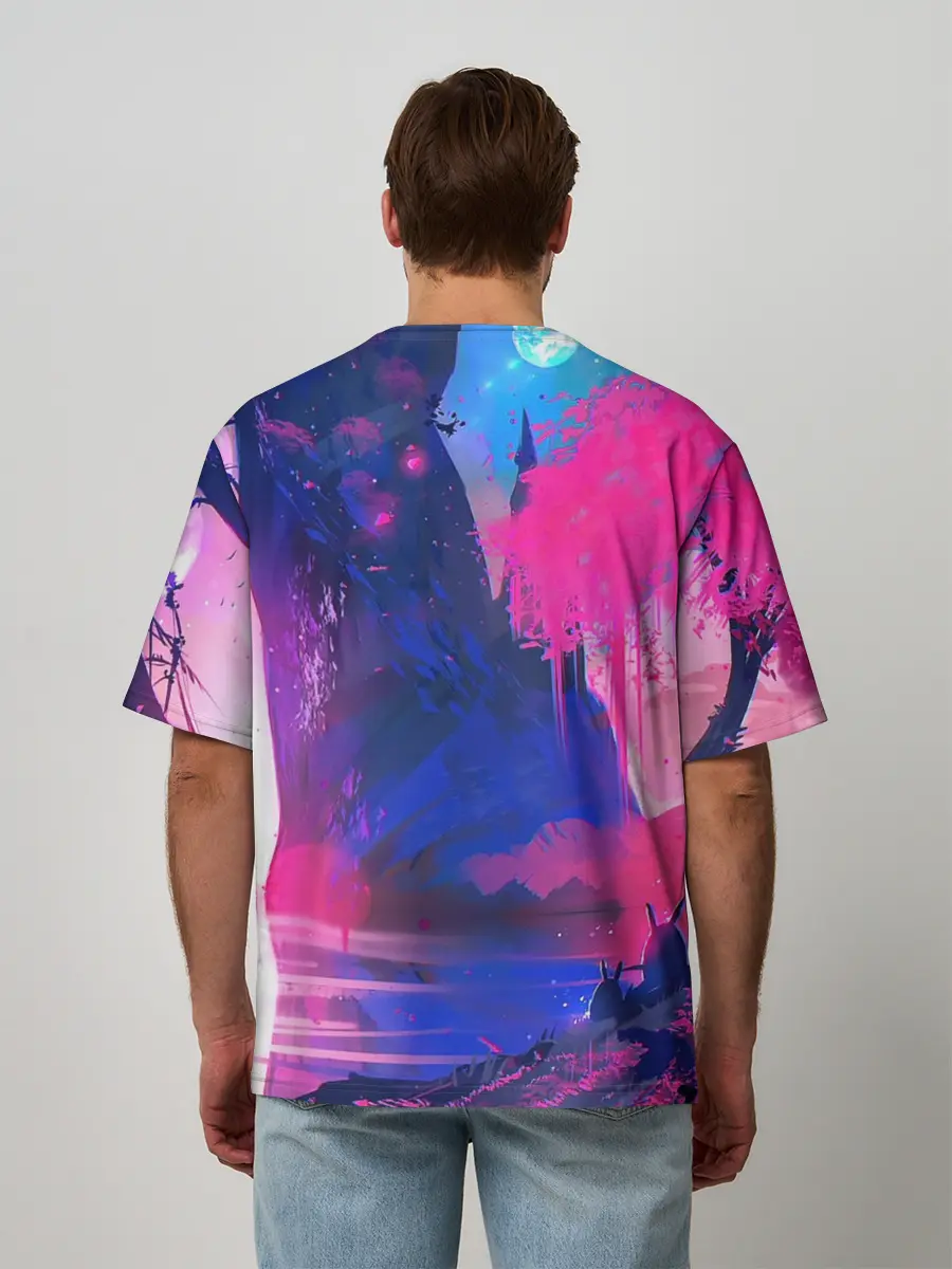 Мужская футболка оверсайз / Неоновые Краски