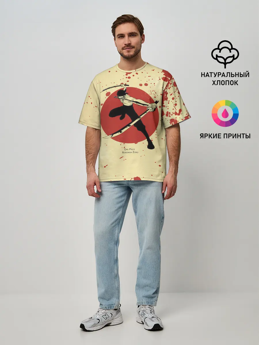Мужская футболка оверсайз / Зоро | One Piece. Большой куш