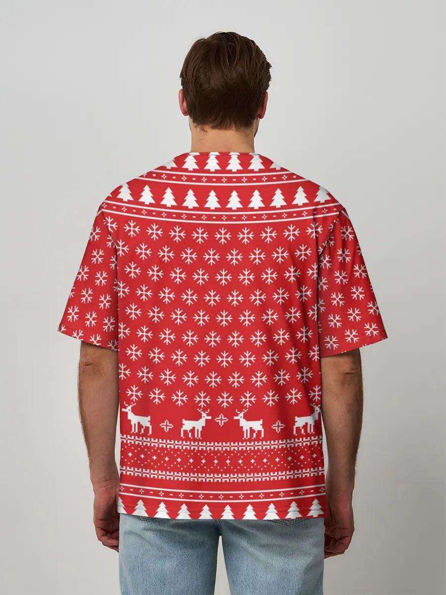 Мужская футболка оверсайз / СВИТЕР С ОЛЕНЯМИ