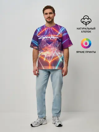 Мужская футболка оверсайз / Cyber Punk 2077