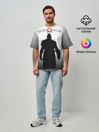 Мужская футболка оверсайз / God of War 4 Кратос