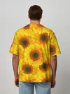 Мужская футболка оверсайз / Принт подсолнухи желтый