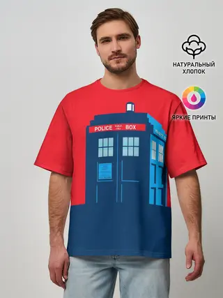 Мужская футболка оверсайз / IN TARDIS WE TRUST