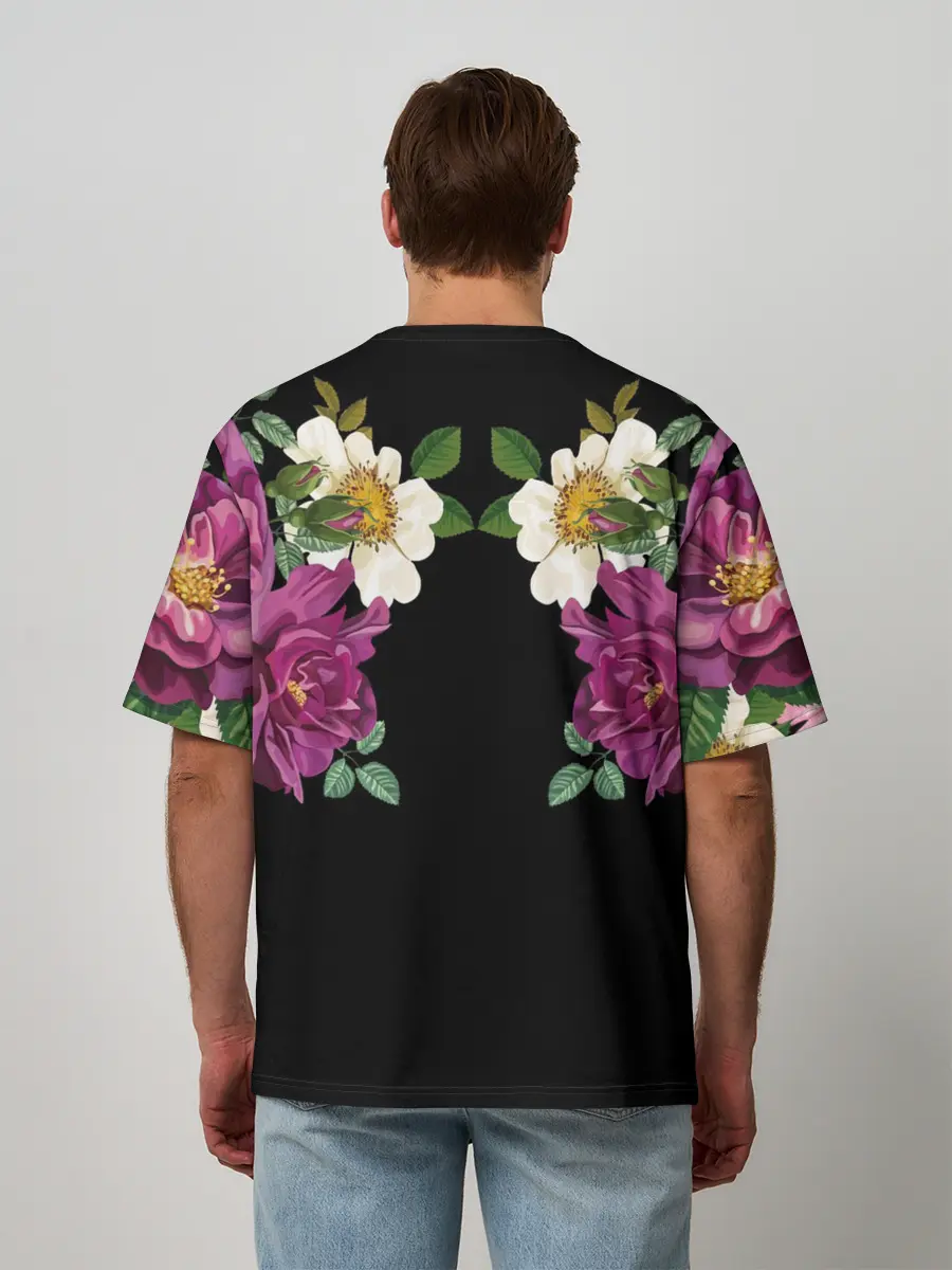 Мужская футболка оверсайз / Цветы