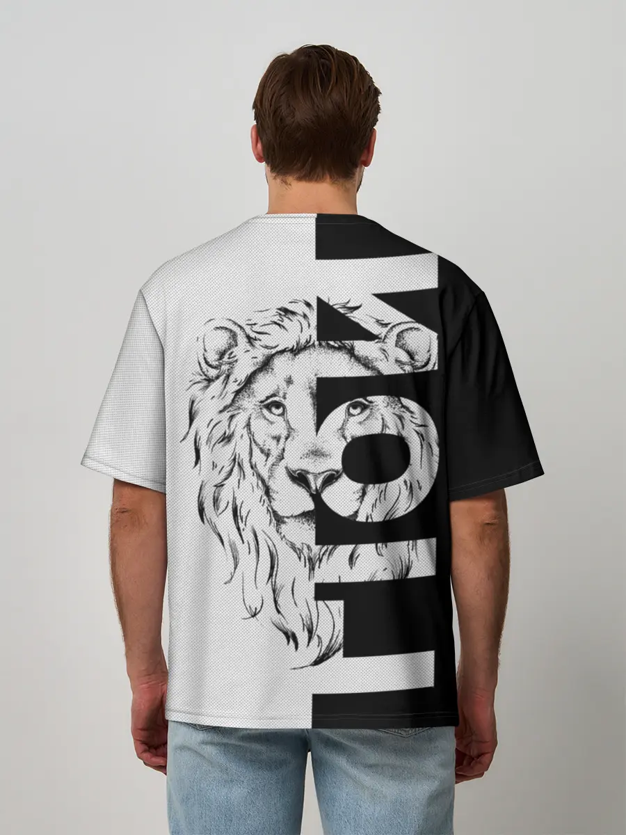 Мужская футболка оверсайз / Lion