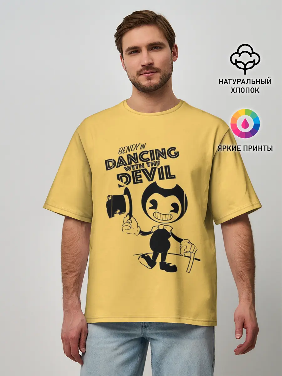 Мужская футболка оверсайз / Bendy And The Ink Machine
