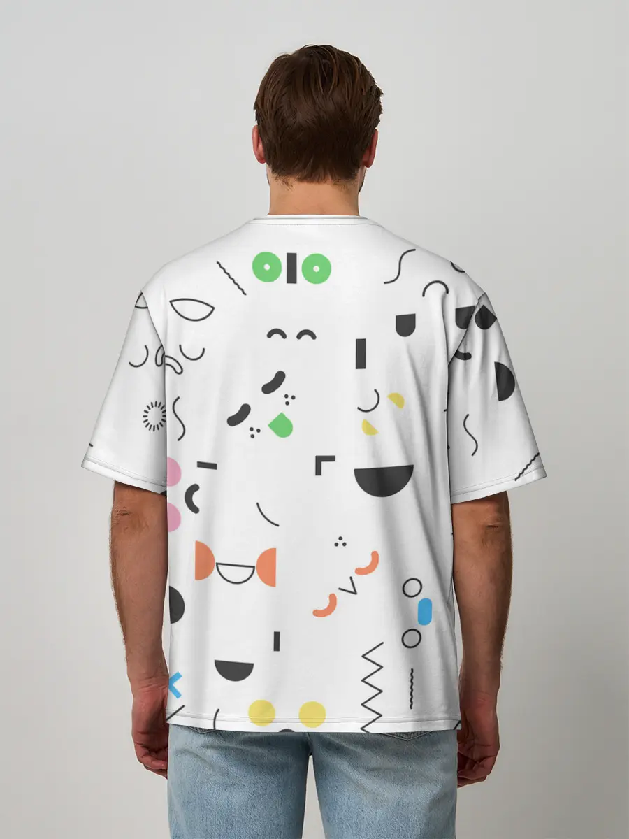 Мужская футболка оверсайз / TOCA BOCA УЗОР ФОН