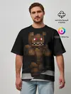 Мужская футболка оверсайз / Фредди FNAF в майнкрафт.