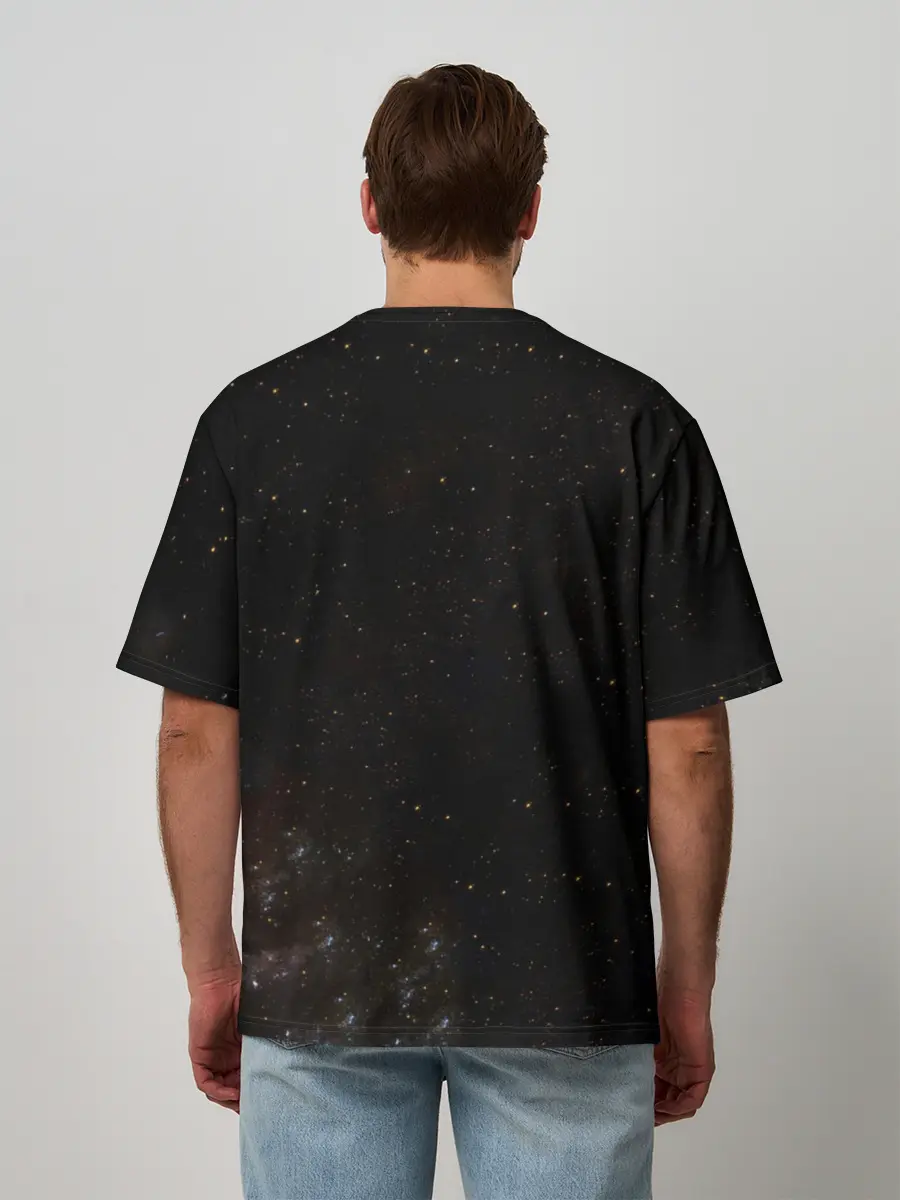 Мужская футболка оверсайз / Billy Space Aquarell