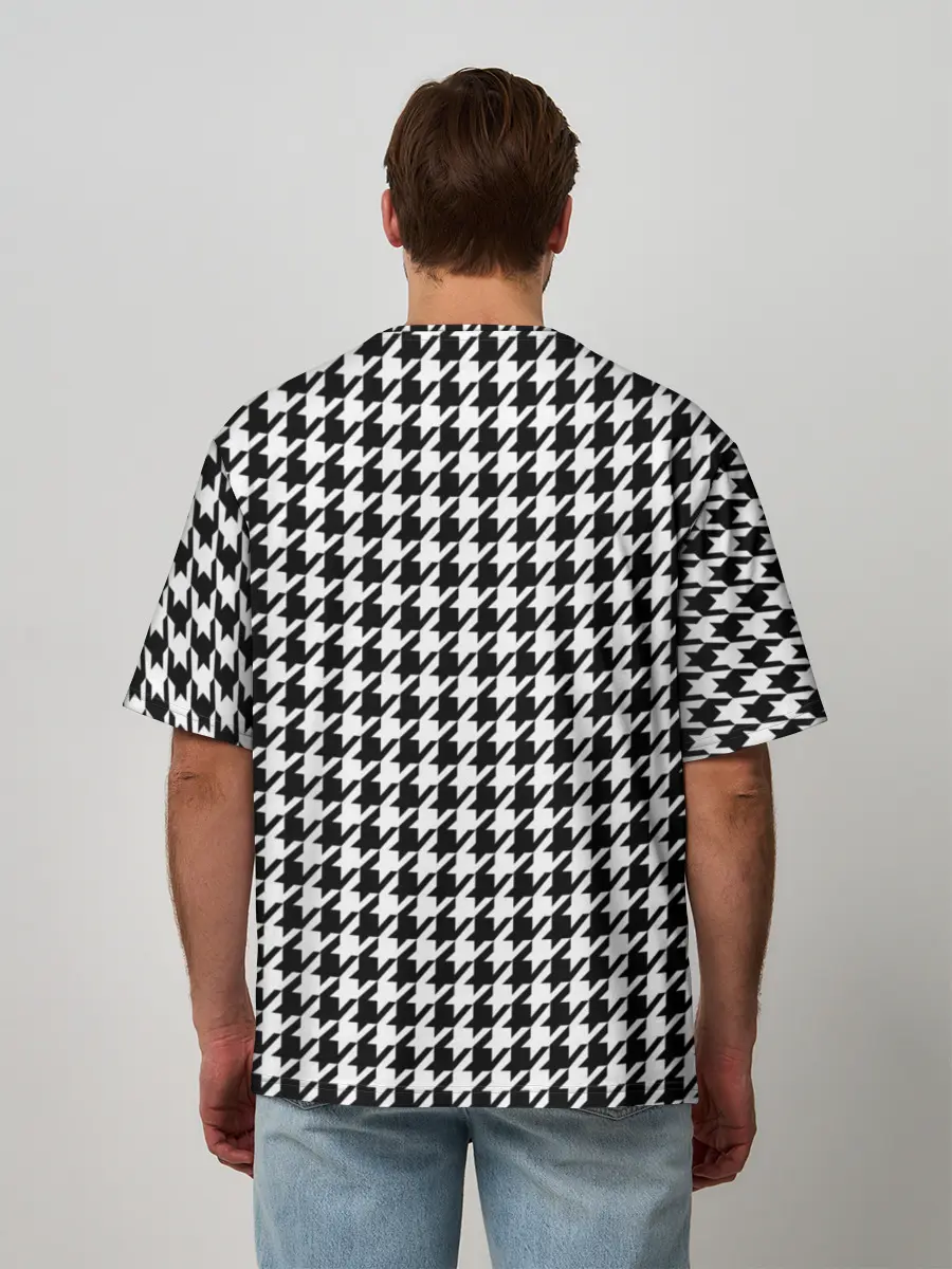 Мужская футболка оверсайз / Гусиная лапка