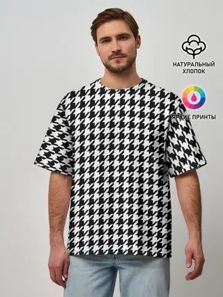 Мужская футболка оверсайз / Гусиная лапка