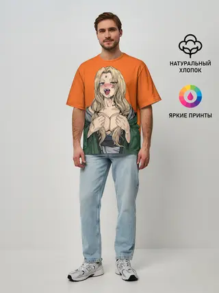 Мужская футболка оверсайз / Ahegao Цунаде