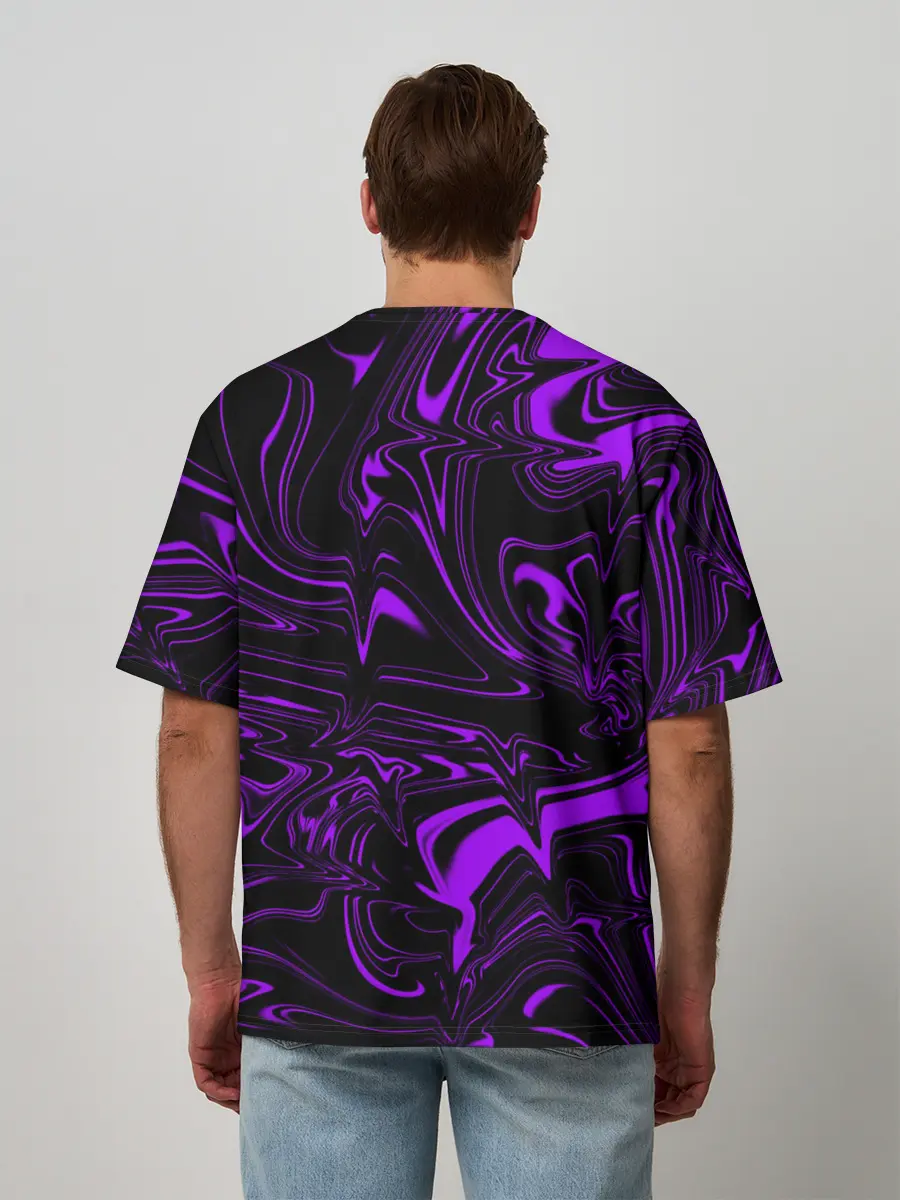 Мужская футболка оверсайз / Жидкий градиент