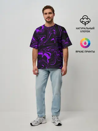 Мужская футболка оверсайз / Жидкий градиент