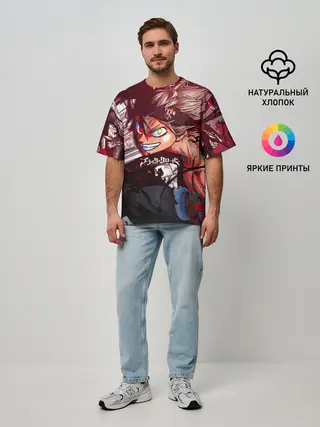 Мужская футболка оверсайз / Брутальный арт Асты