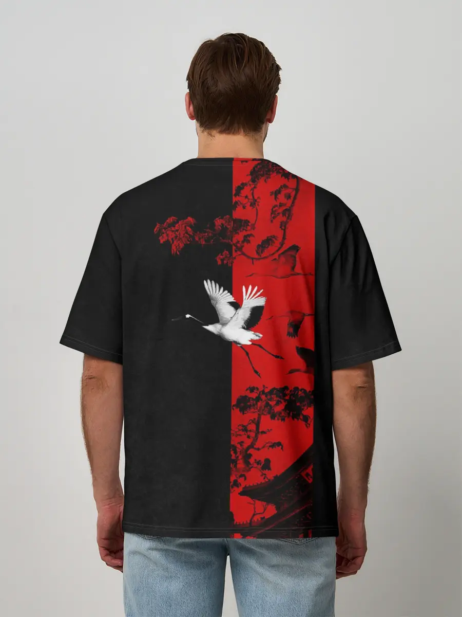 Мужская футболка оверсайз / ЖУРАВЛЬ
