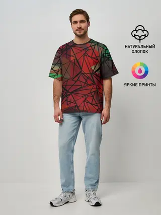 Мужская футболка оверсайз / Абстрактный геометрический
