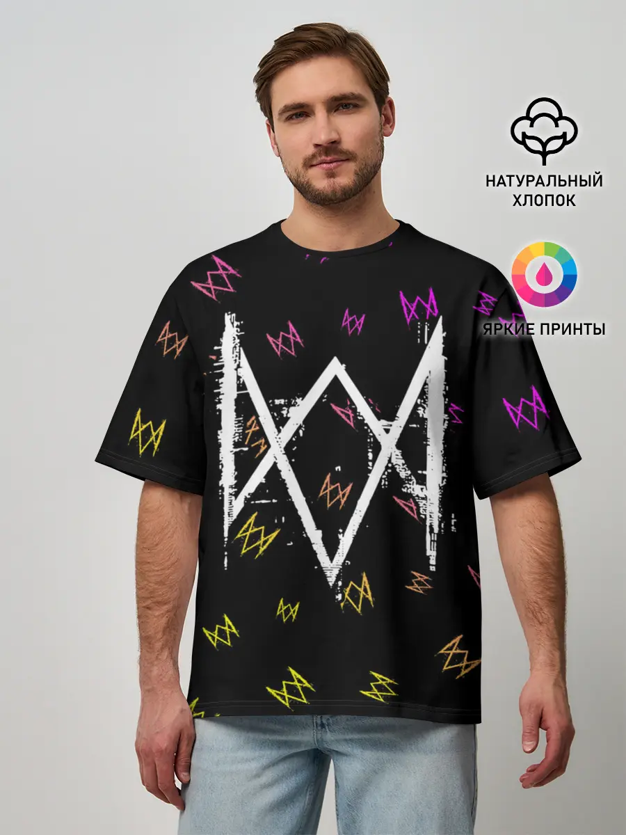 Мужская футболка оверсайз / WATCH DOGS LEGION / ВОТЧ ДОГС