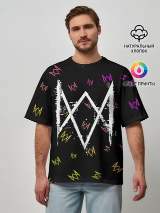 Мужская футболка оверсайз / WATCH DOGS LEGION / ВОТЧ ДОГС