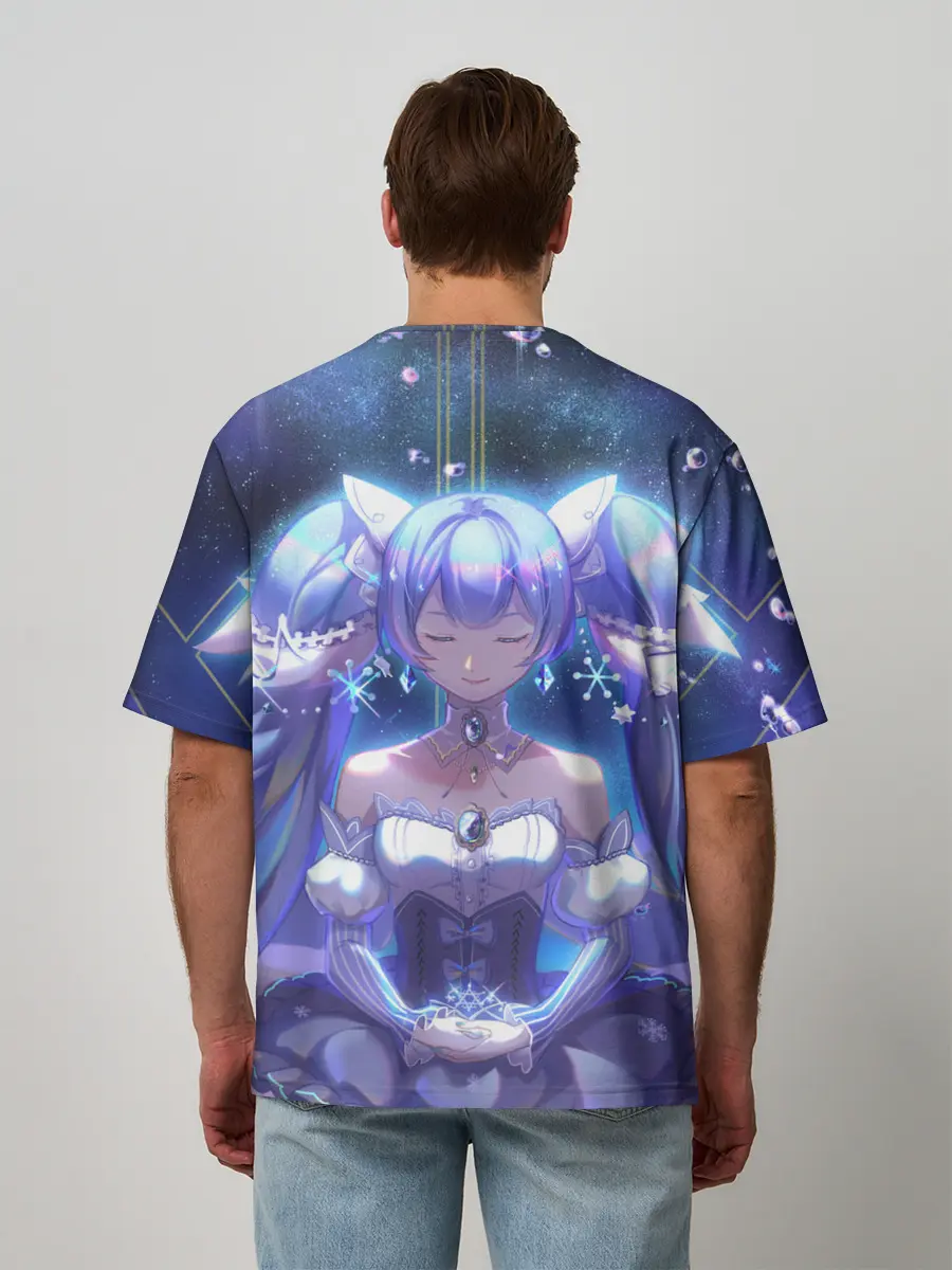 Мужская футболка оверсайз / Хатцуне Мику медитирует