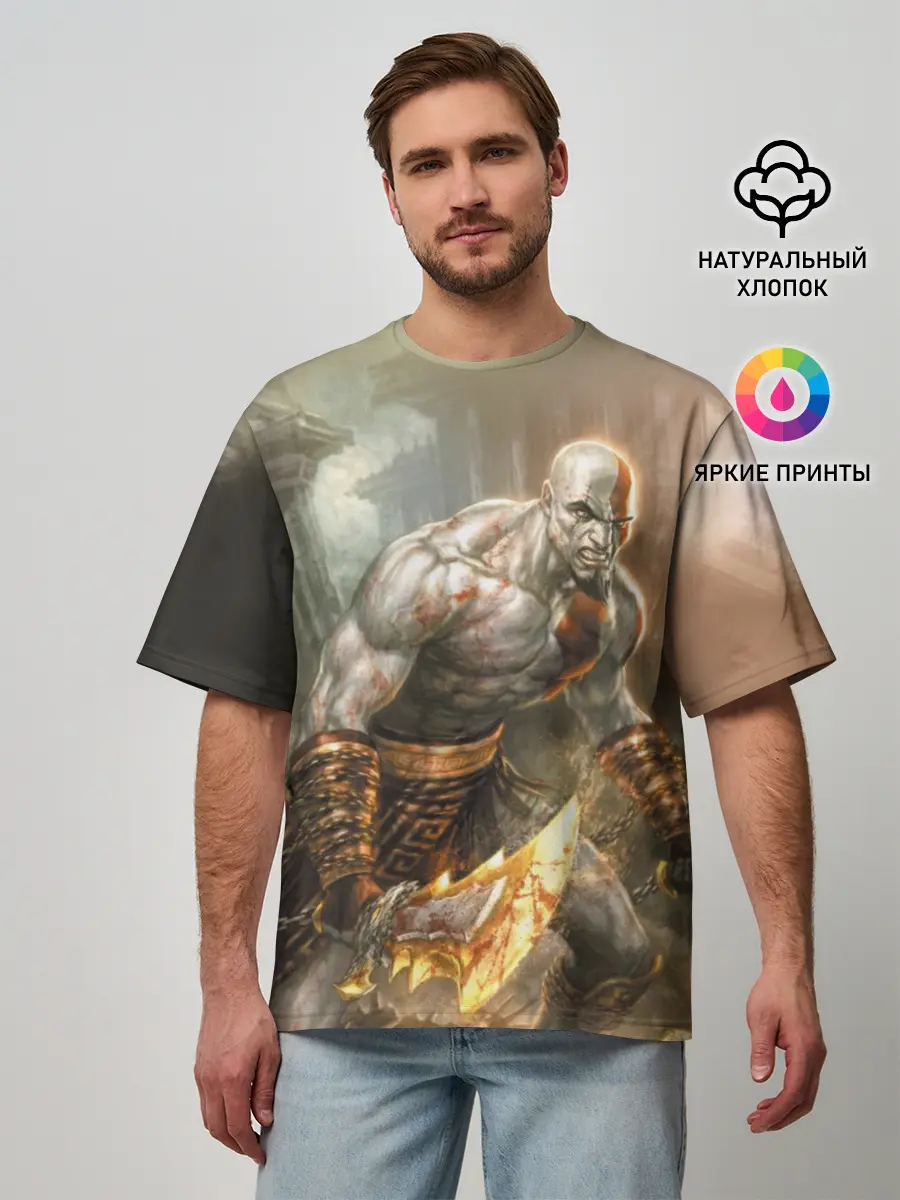 Мужская футболка оверсайз / God of War