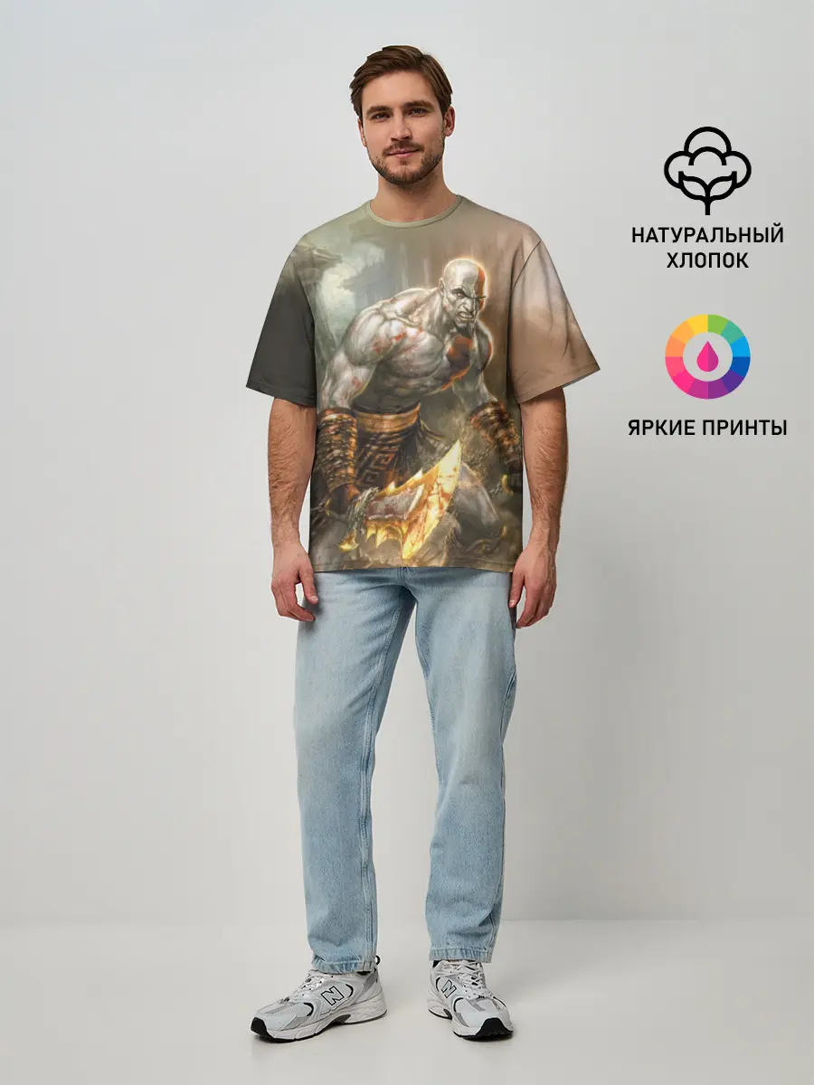 Мужская футболка оверсайз / God of War