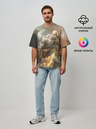 Мужская футболка оверсайз / God of War