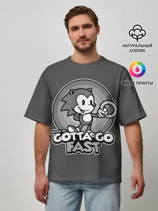 Мужская футболка оверсайз / Retro Sonic