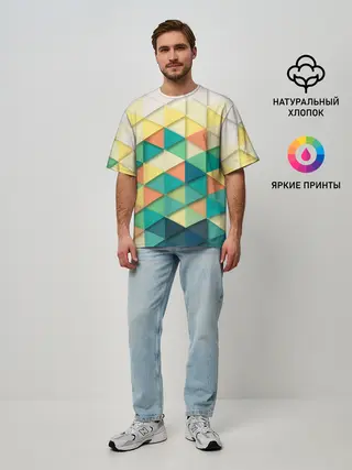 Мужская футболка оверсайз / Ромбики