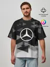 Мужская футболка оверсайз / Mercedes sport geometry